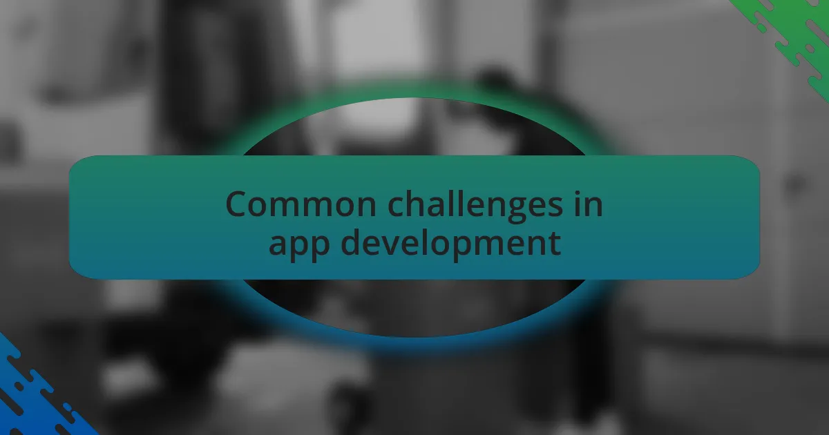 Common challenges in app development
