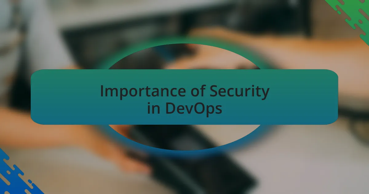 Importance of Security in DevOps