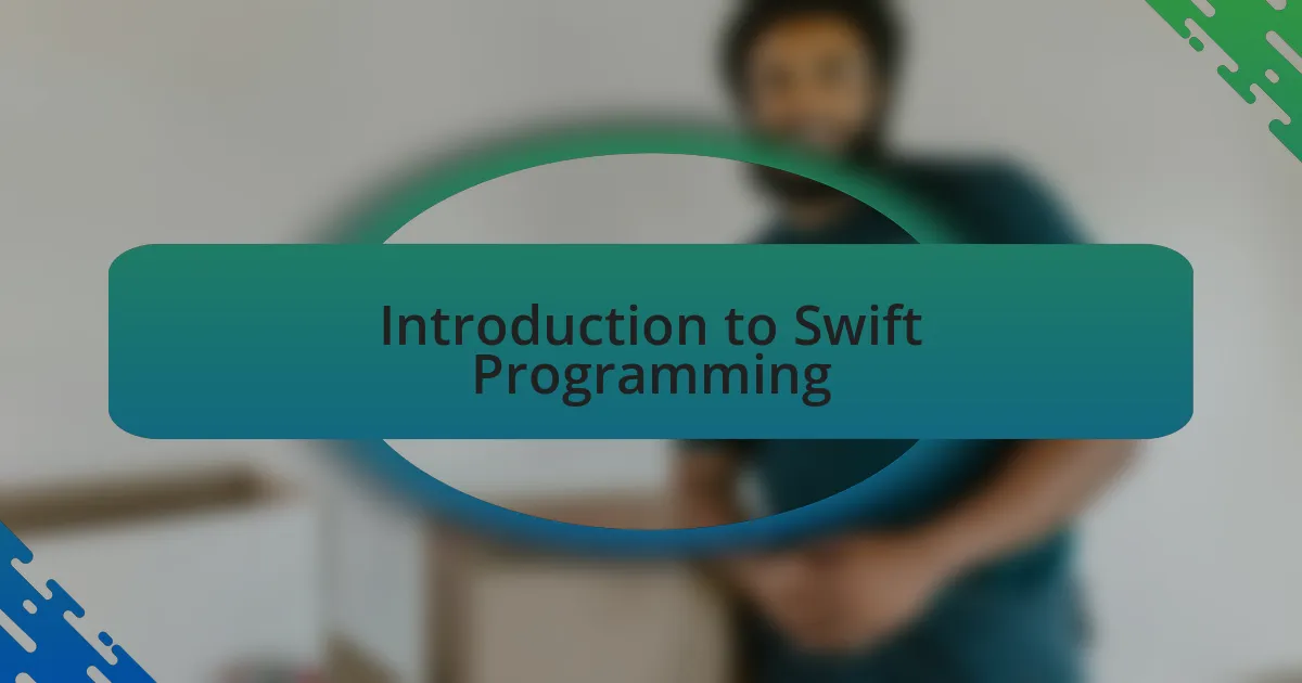 Introduction to Swift Programming
