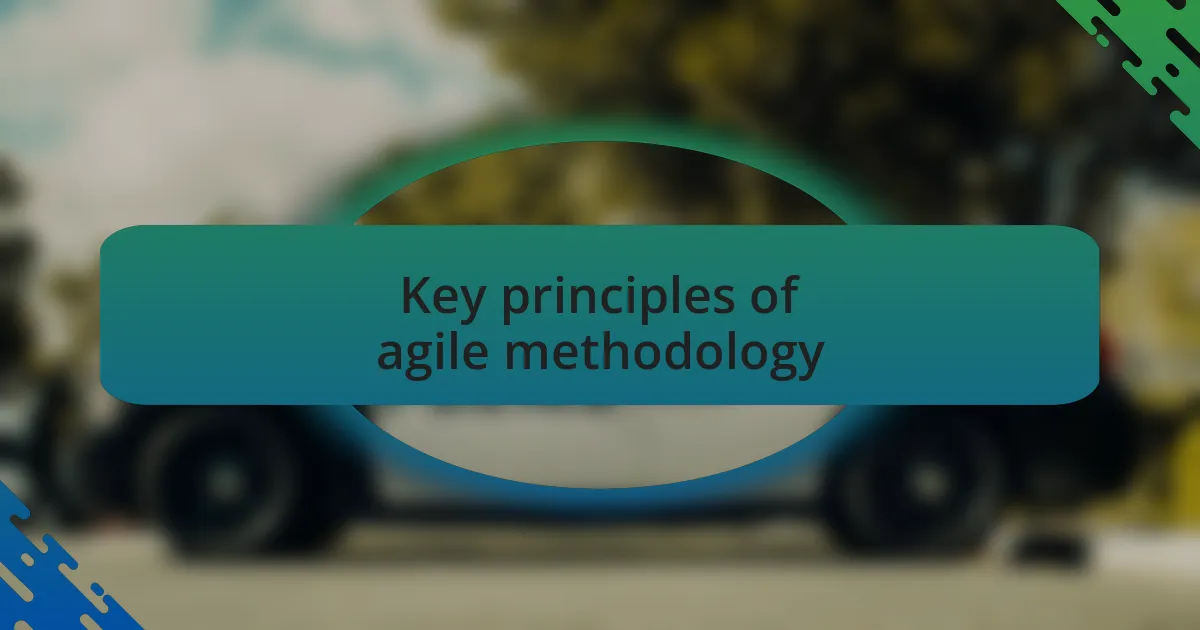 Key principles of agile methodology