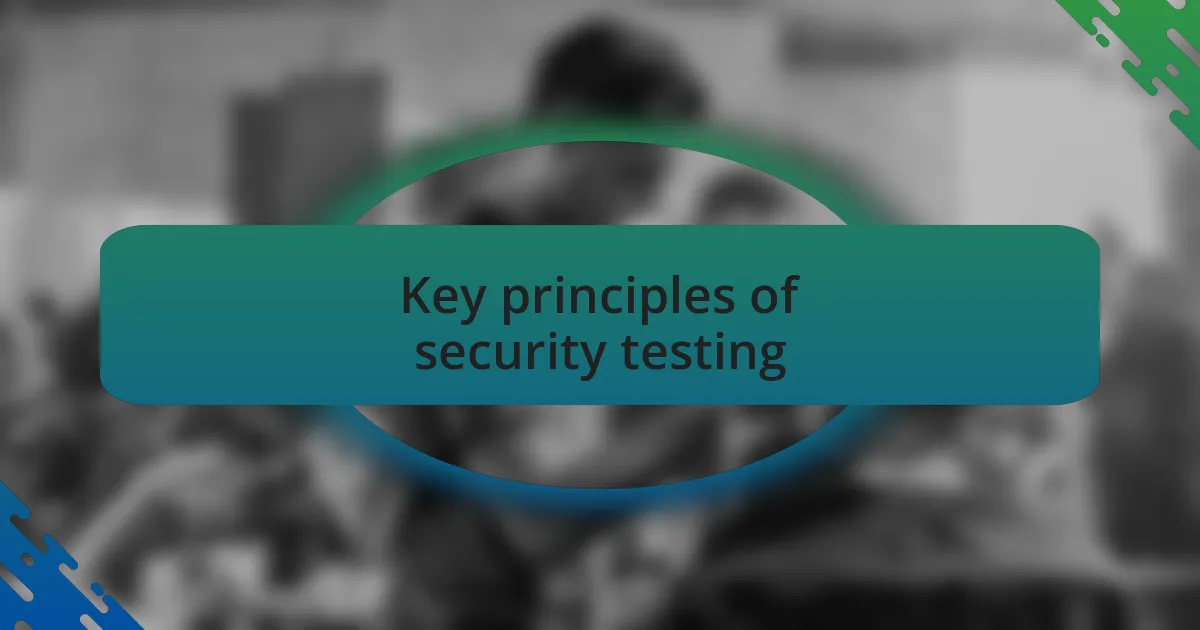 Key principles of security testing