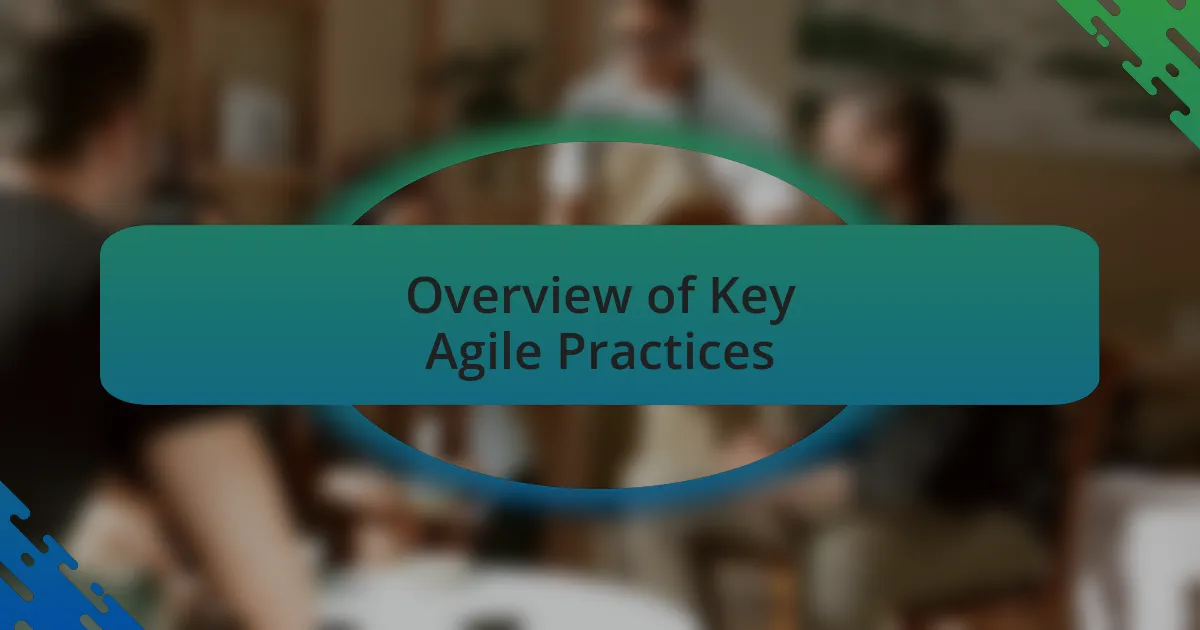 Overview of Key Agile Practices