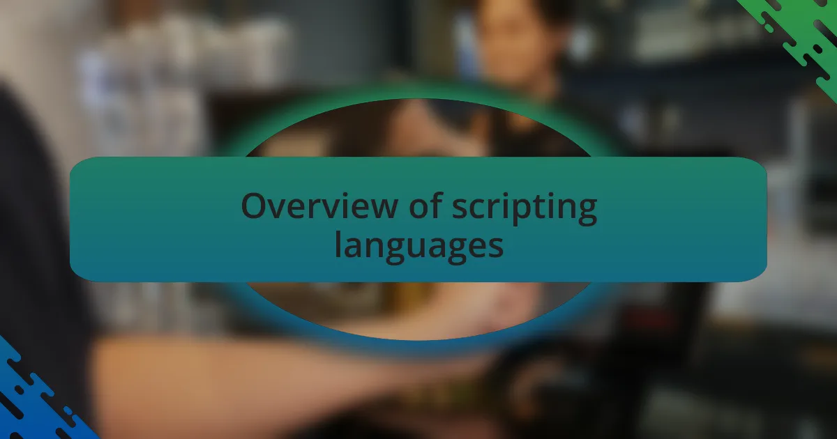 Overview of scripting languages