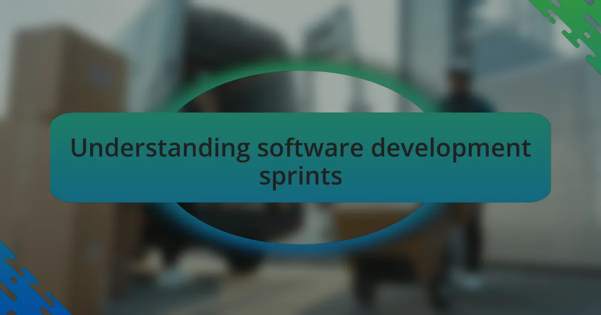 Understanding software development sprints